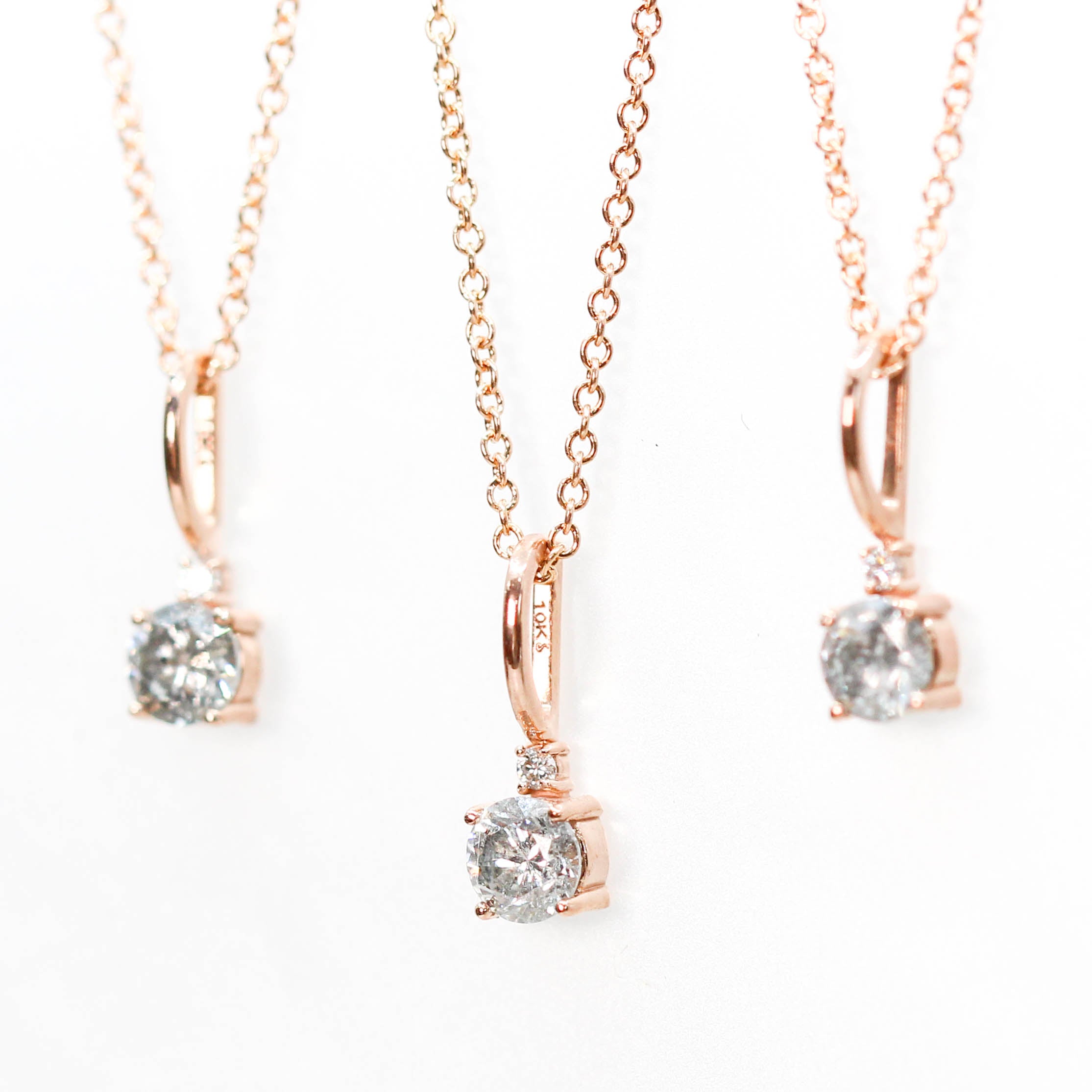 0.99 TDW Round Brilliant Cut Diamond Pendant And Earring |18K Rose Gold  |Certified/Non Certified Dia - JewelleryNet