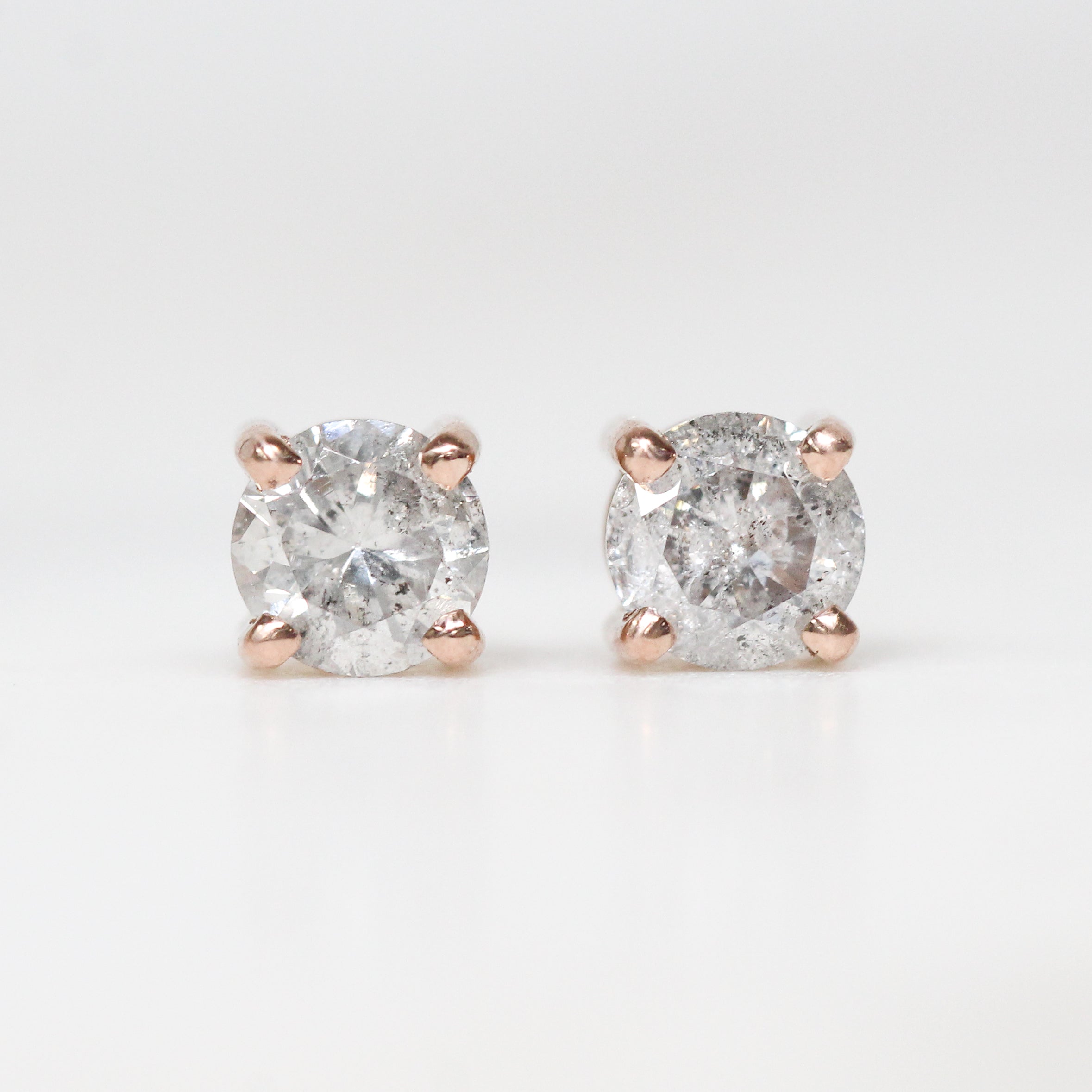 Rose gold princess on sale cut diamond earrings