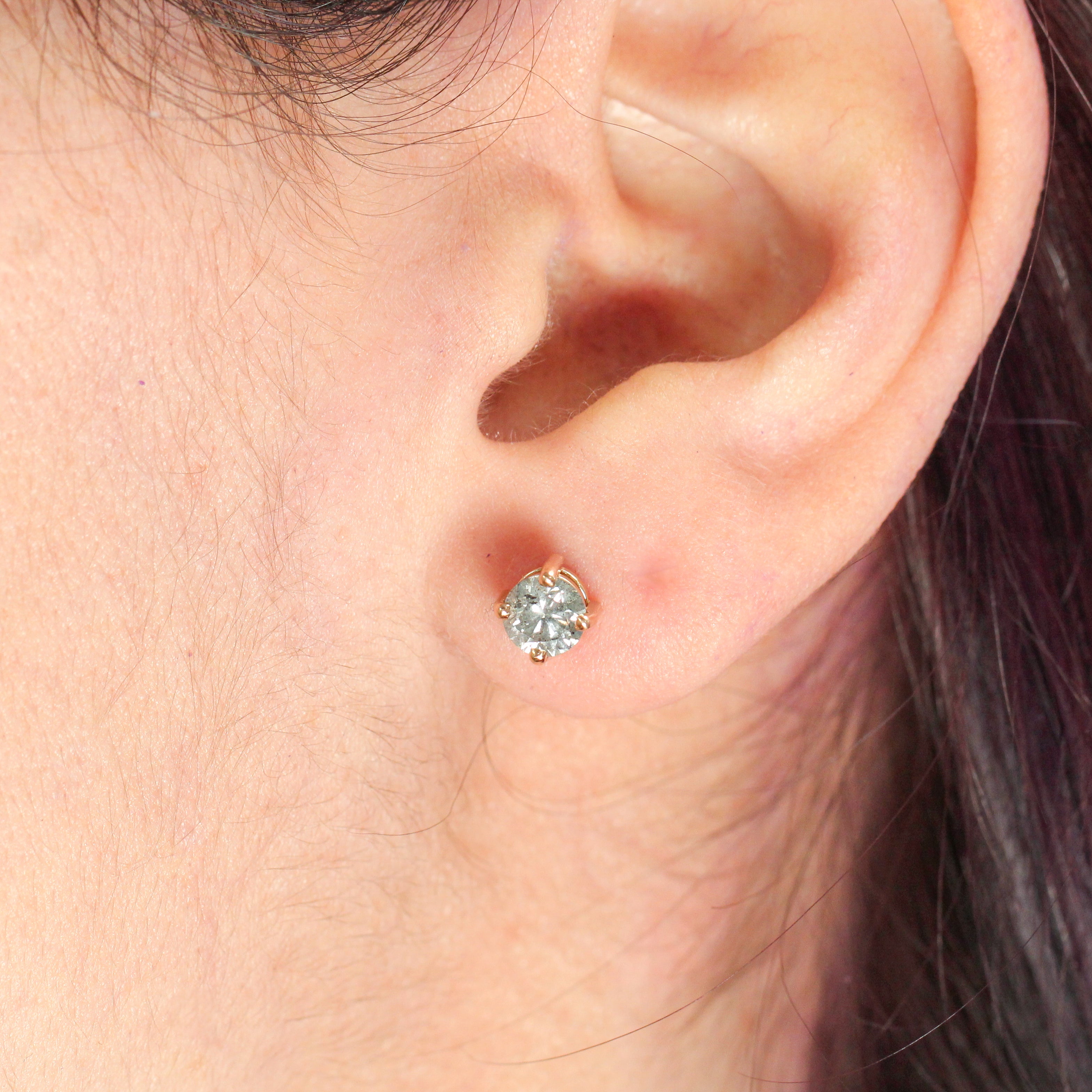 Rose Cut Diamond Oxidized sale Sterling Silver Stud Earring