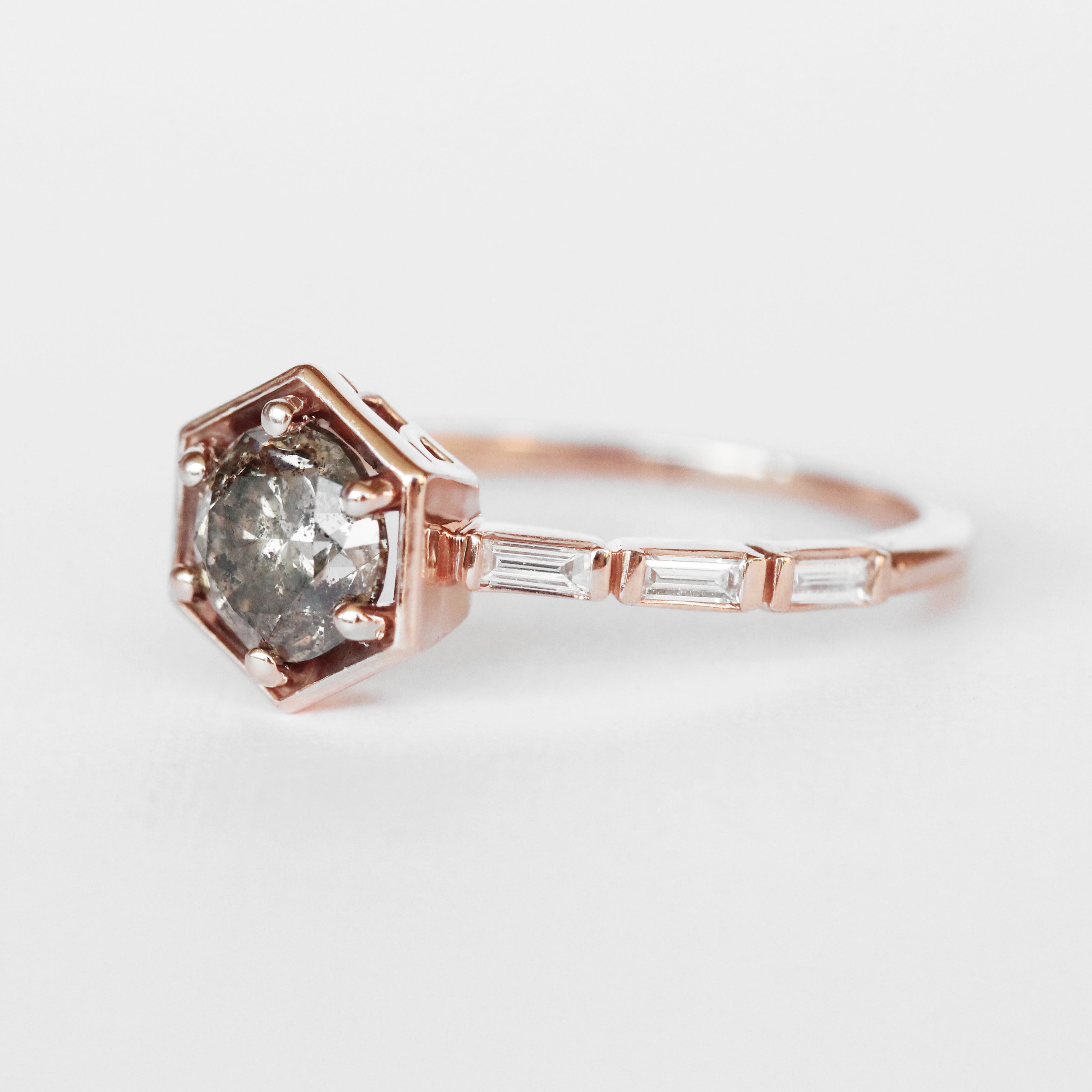 Lennen Ring with a Champagne Celestial and Diamond Accents in 10k Rose ...