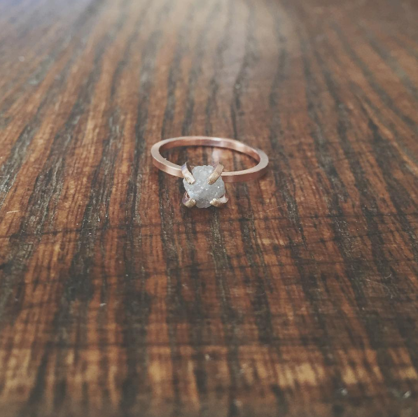 Cushion Cut Halo Diamond Wood Engagement Ring | Chasing Victory
