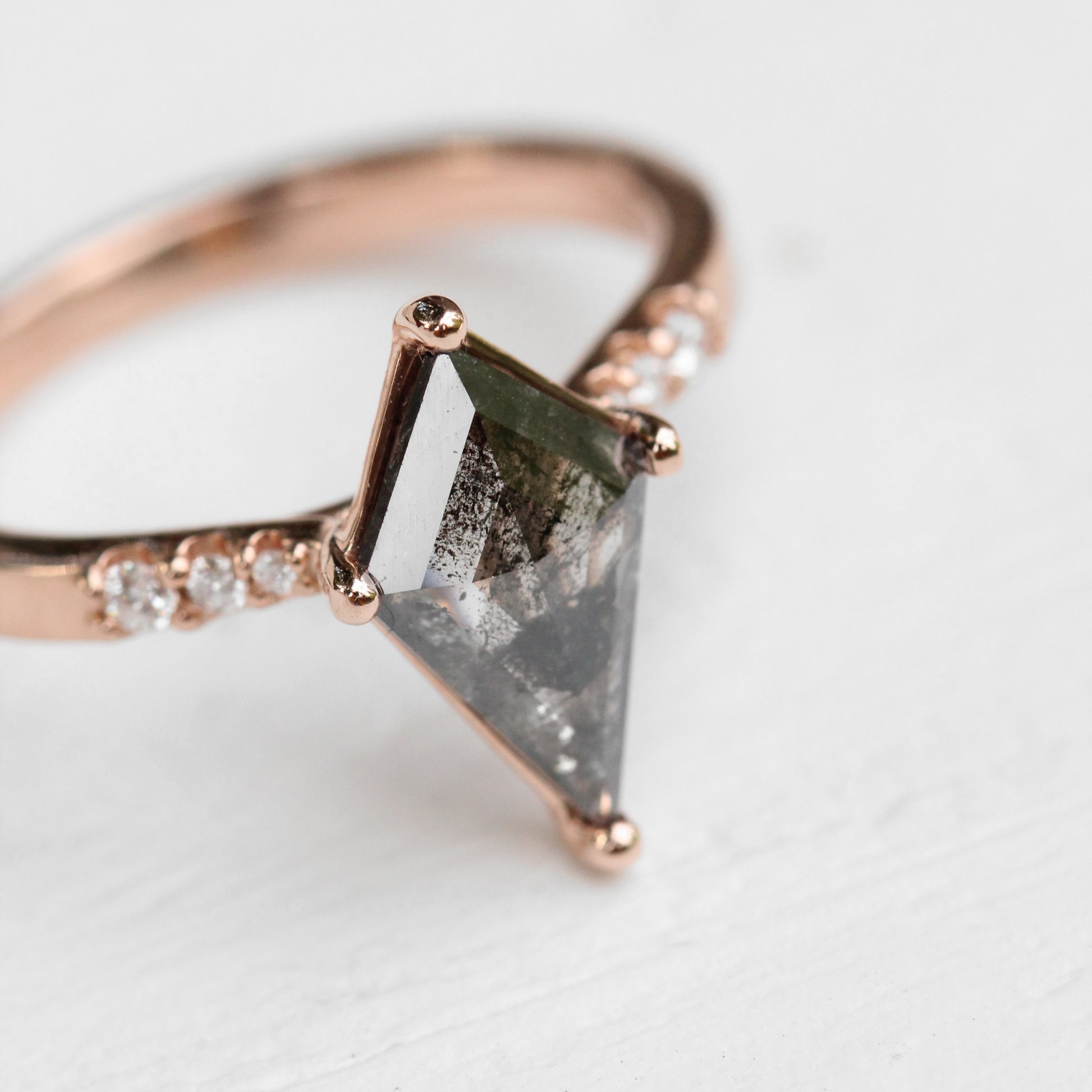 Sloan Ring with 1.07 ct Celestial Kite Diamond in 14k Rose Gold - Ready to Size and Ship - Midwinter Co. Alternative Bridal Rings and Modern Fine Jewelry