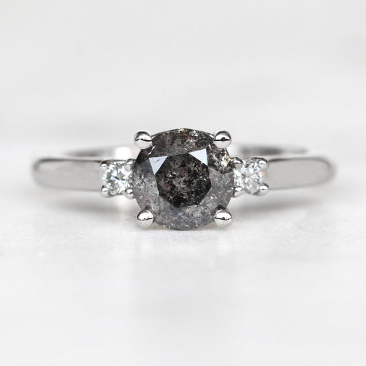 Terra Ring with a .94 Carat Celestial Diamond and Two Clear Accents in 14k White Gold - Ready to Size and Ship - Midwinter Co. Alternative Bridal Rings and Modern Fine Jewelry