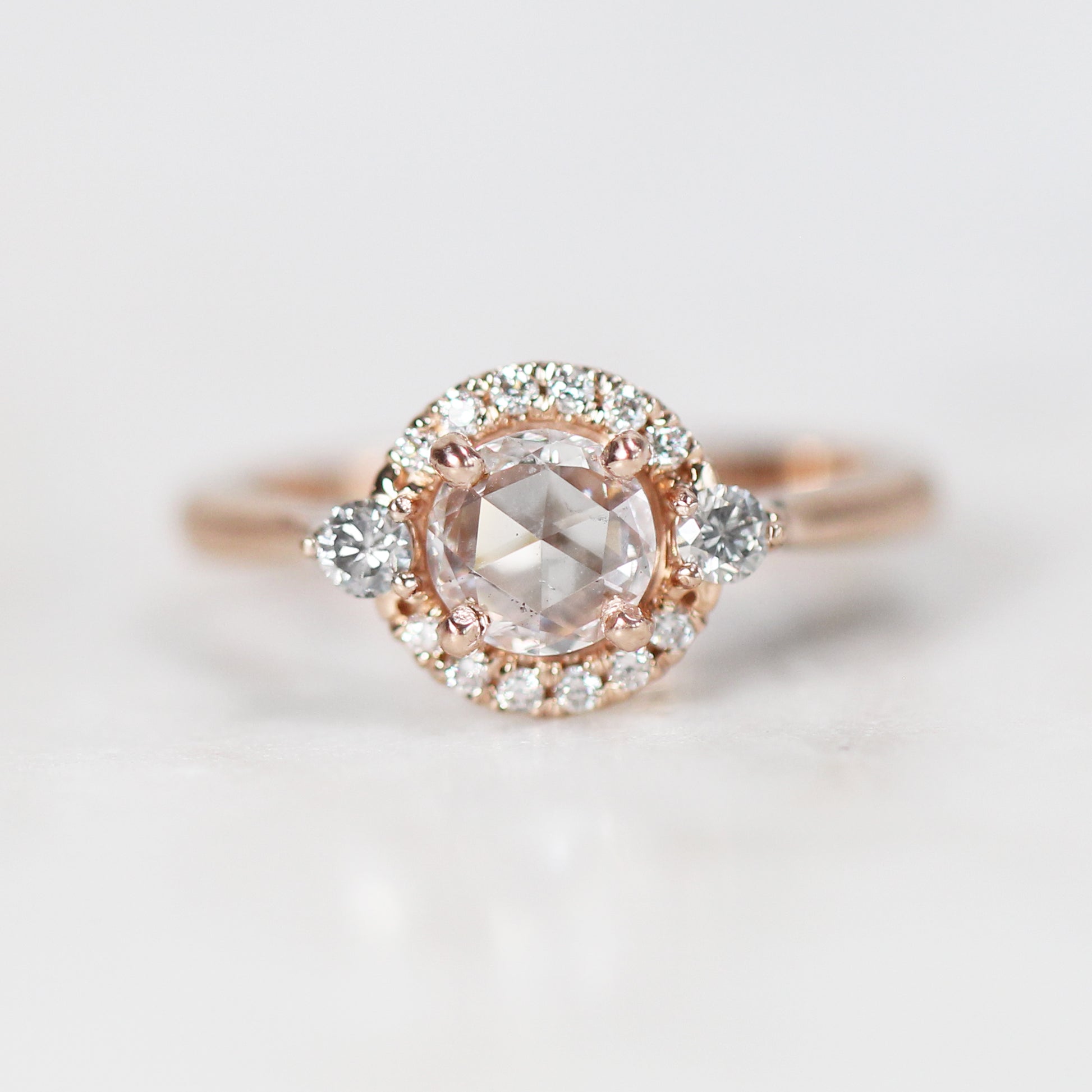 Vanessa Ring with .41 carat Rose Cut Round Diamond in 10k Rose Gold - Ready to Size and Ship - Midwinter Co. Alternative Bridal Rings and Modern Fine Jewelry