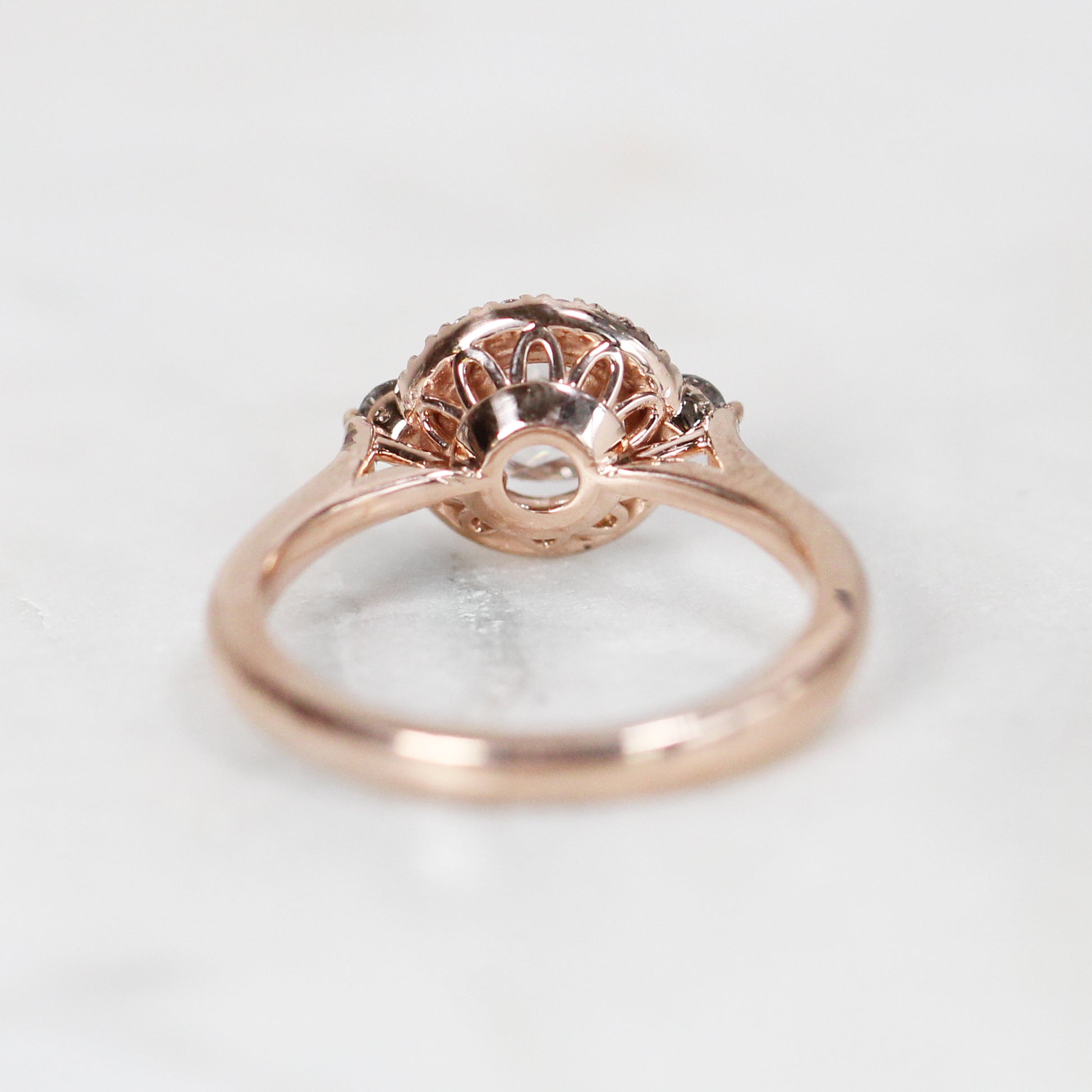 Vanessa Ring with .41 carat Rose Cut Round Diamond in 10k Rose Gold - Ready to Size and Ship - Midwinter Co. Alternative Bridal Rings and Modern Fine Jewelry