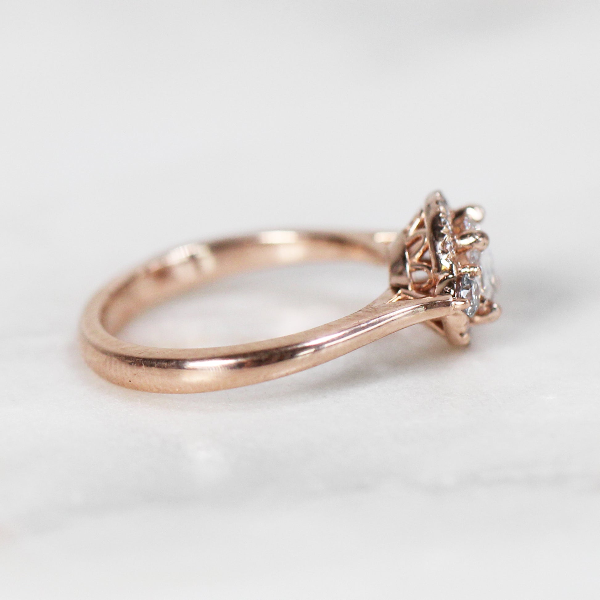 Vanessa Ring with .41 carat Rose Cut Round Diamond in 10k Rose Gold - Ready to Size and Ship - Midwinter Co. Alternative Bridal Rings and Modern Fine Jewelry