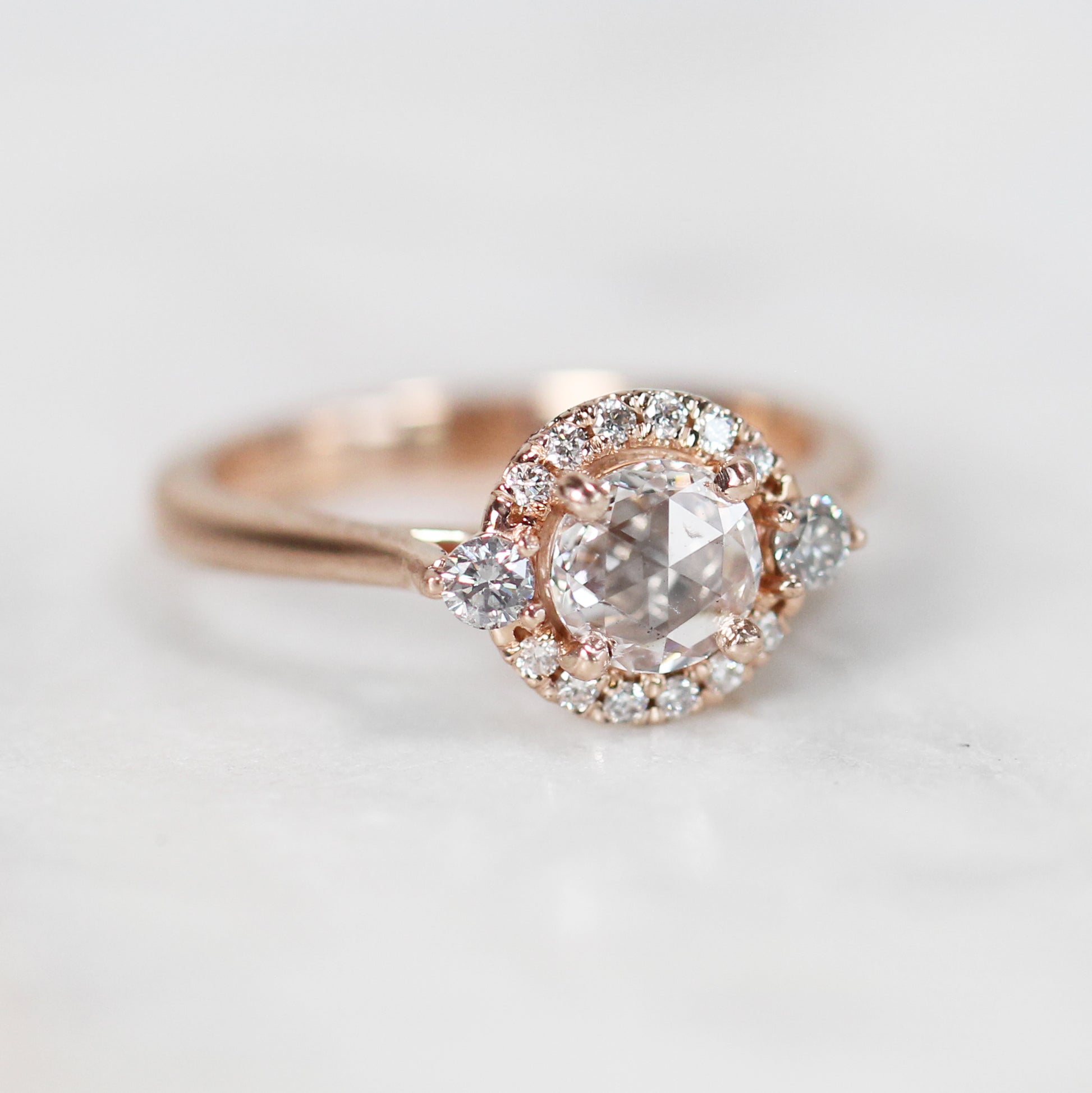 Vanessa Ring with .41 carat Rose Cut Round Diamond in 10k Rose Gold - Ready to Size and Ship - Midwinter Co. Alternative Bridal Rings and Modern Fine Jewelry