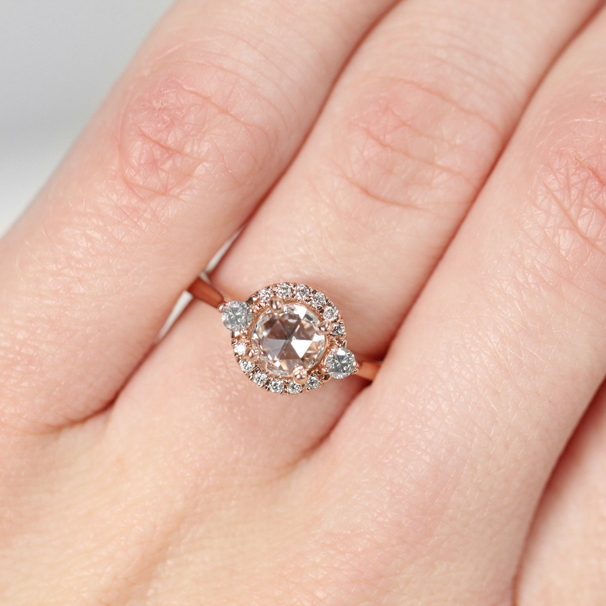 Vanessa Ring with .41 carat Rose Cut Round Diamond in 10k Rose Gold - Ready to Size and Ship - Midwinter Co. Alternative Bridal Rings and Modern Fine Jewelry