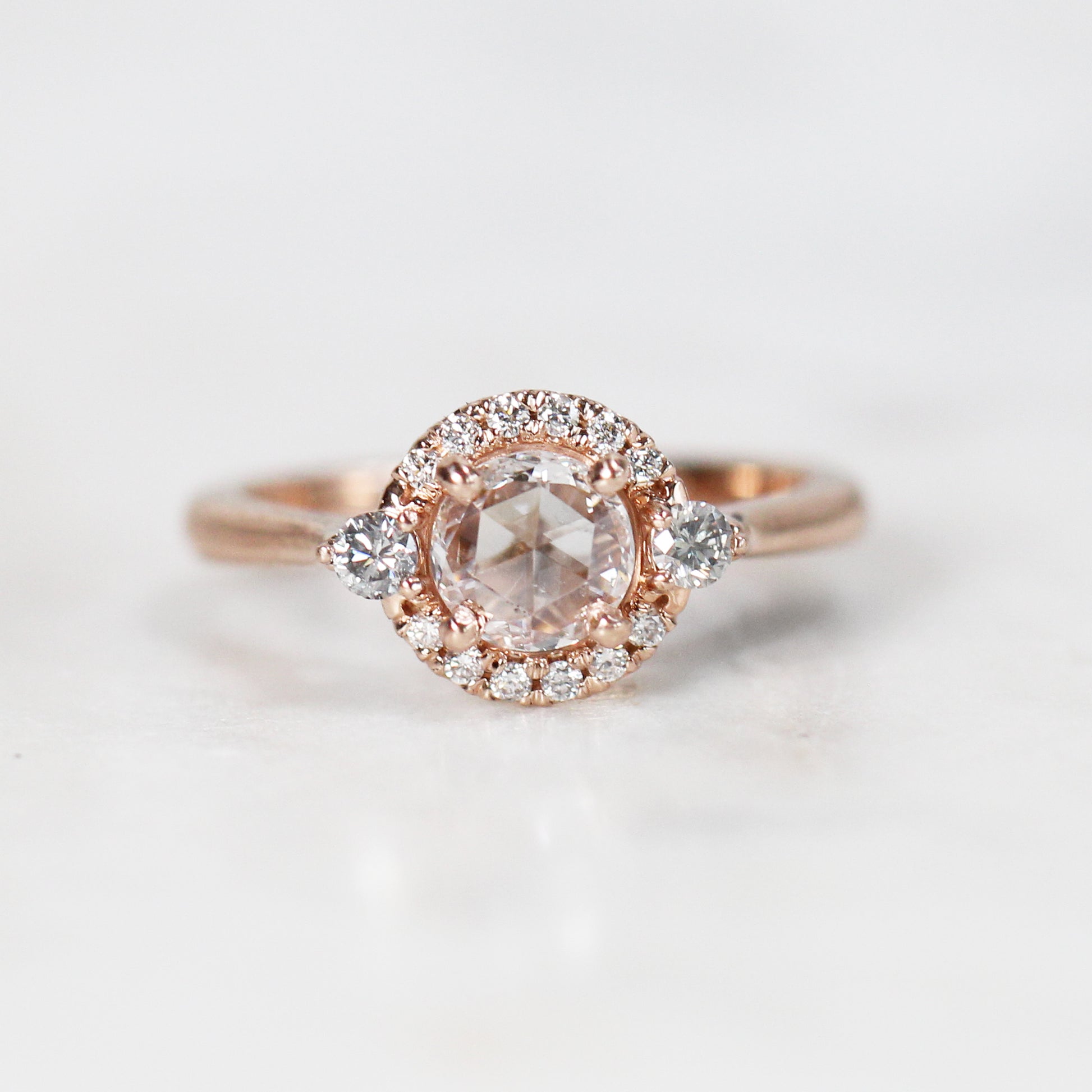 Vanessa Ring with .41 carat Rose Cut Round Diamond in 10k Rose Gold - Ready to Size and Ship - Midwinter Co. Alternative Bridal Rings and Modern Fine Jewelry