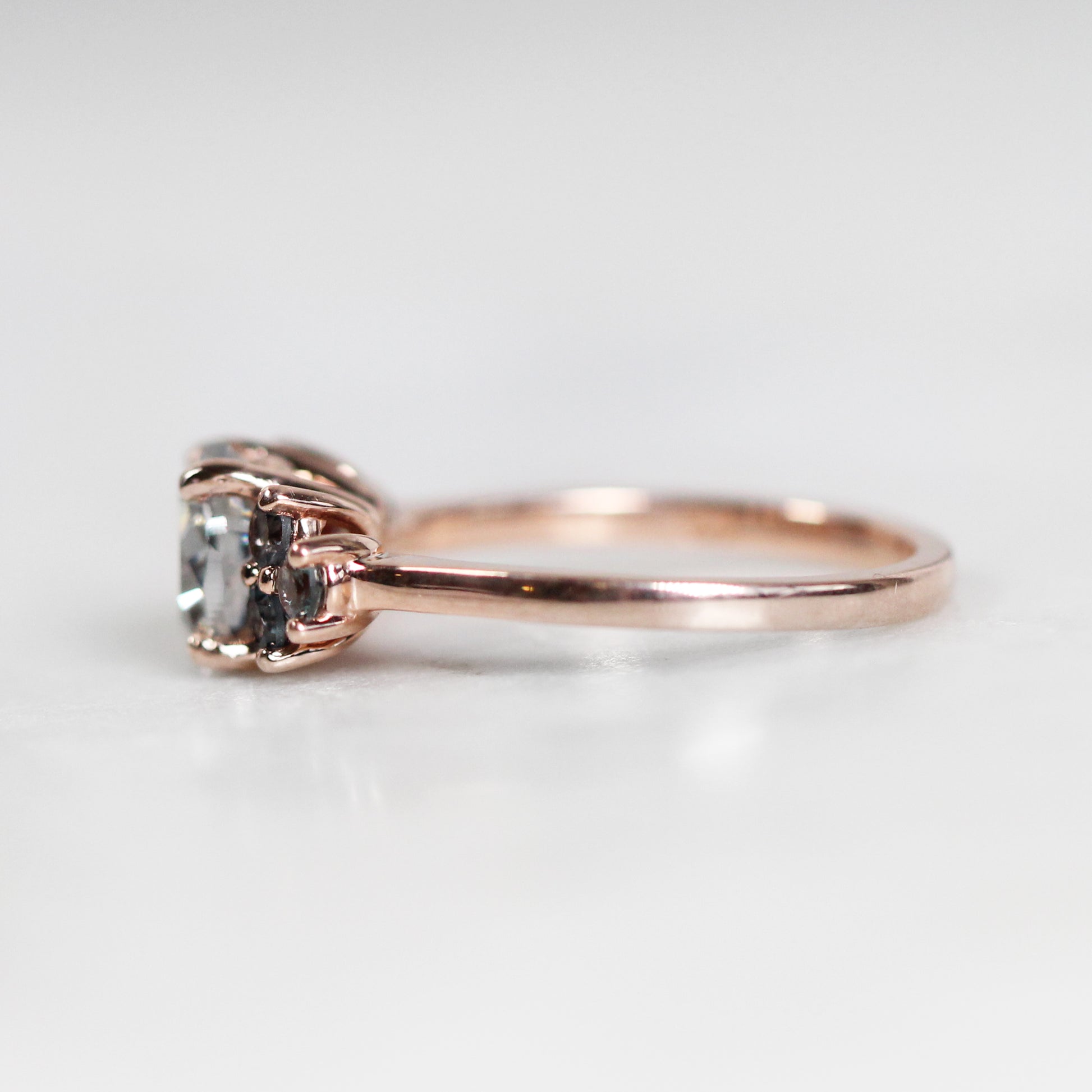 Veragene Ring with 1.40 Carat Round Moissanite in 10k Rose Gold - Ready to Size and Ship - Midwinter Co. Alternative Bridal Rings and Modern Fine Jewelry