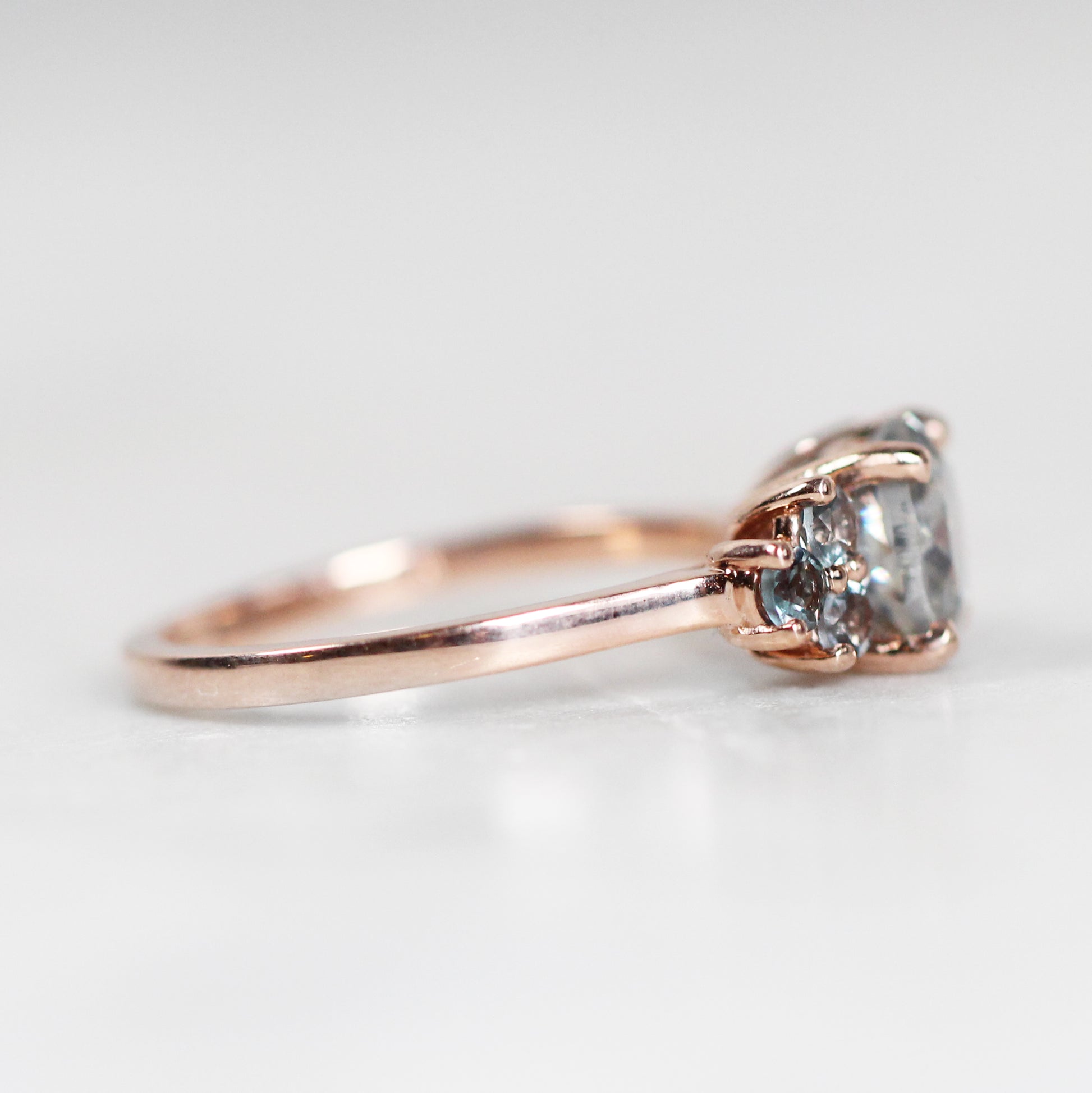 Veragene Ring with 1.40 Carat Round Moissanite in 10k Rose Gold - Ready to Size and Ship - Midwinter Co. Alternative Bridal Rings and Modern Fine Jewelry