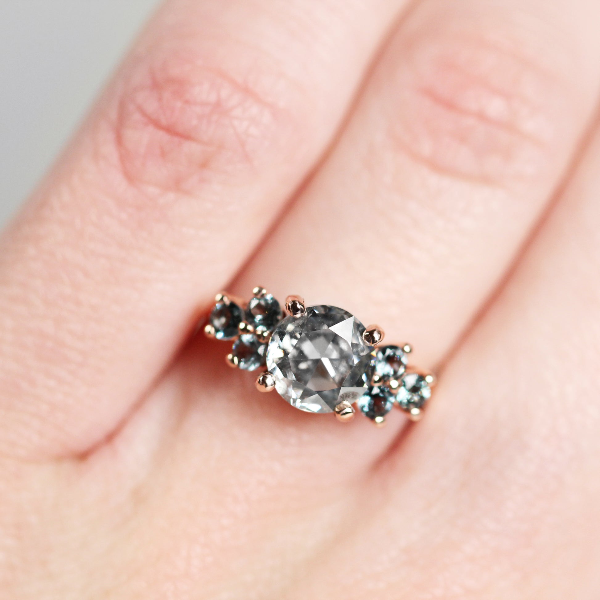 Veragene Ring with 1.40 Carat Round Moissanite in 10k Rose Gold - Ready to Size and Ship - Midwinter Co. Alternative Bridal Rings and Modern Fine Jewelry