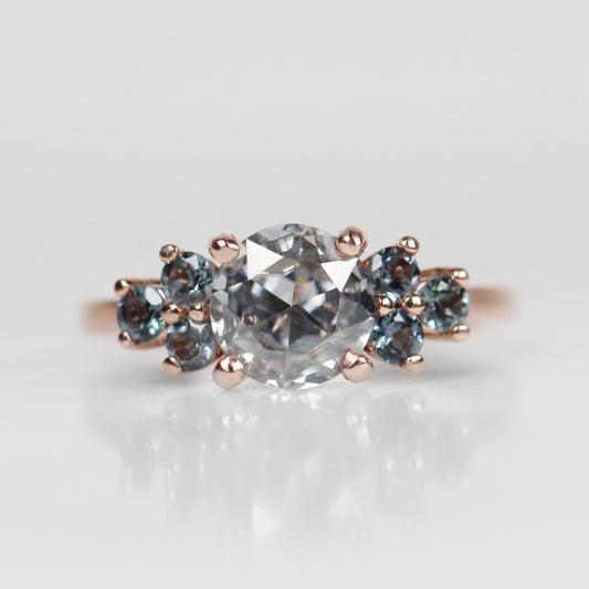 Veragene Ring with 1.40 Carat Round Moissanite in 10k Rose Gold - Ready to Size and Ship - Midwinter Co. Alternative Bridal Rings and Modern Fine Jewelry