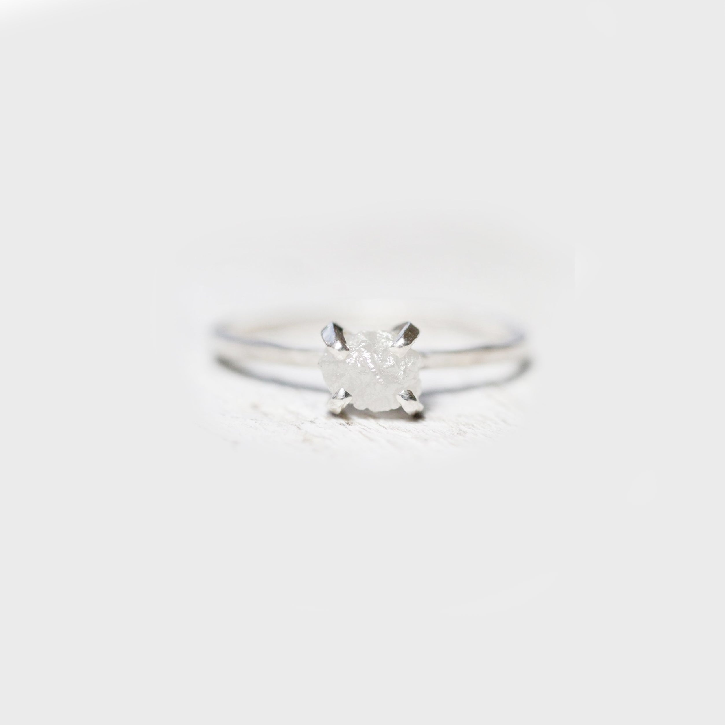 Natural Diamond Ring Raw Diamond Ring high quality Rough Diamond Ring Real Diamond Jewelry Tiny Ring Small Ring Natural Diamond Modern Jewelry Bridal