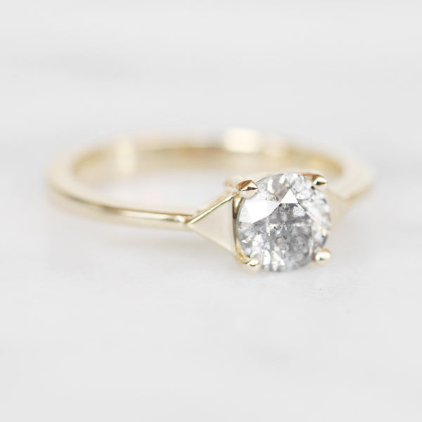 Quinta Ring with a 1.01 brilliant round celestial diamond in 10k yellow ...